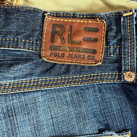 Polo Ralph Lauren 38W 34L Carver Heritage Men's Relaxed Denim Vintage Blue Jeans - Picture 7 of 16